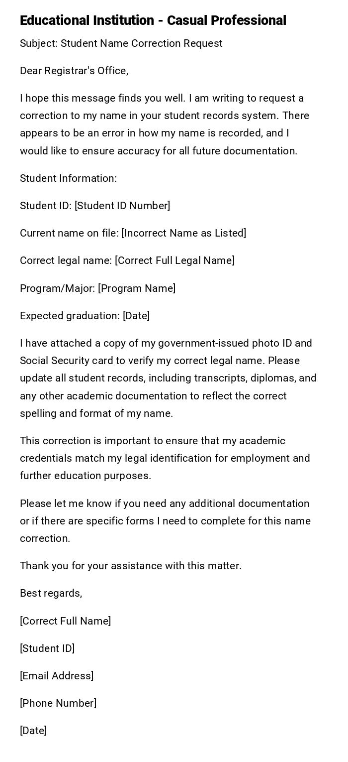 Educational Institution - Casual Professional