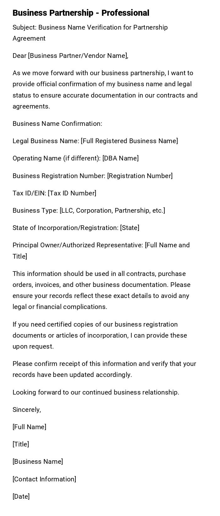 Business Partnership - Professional