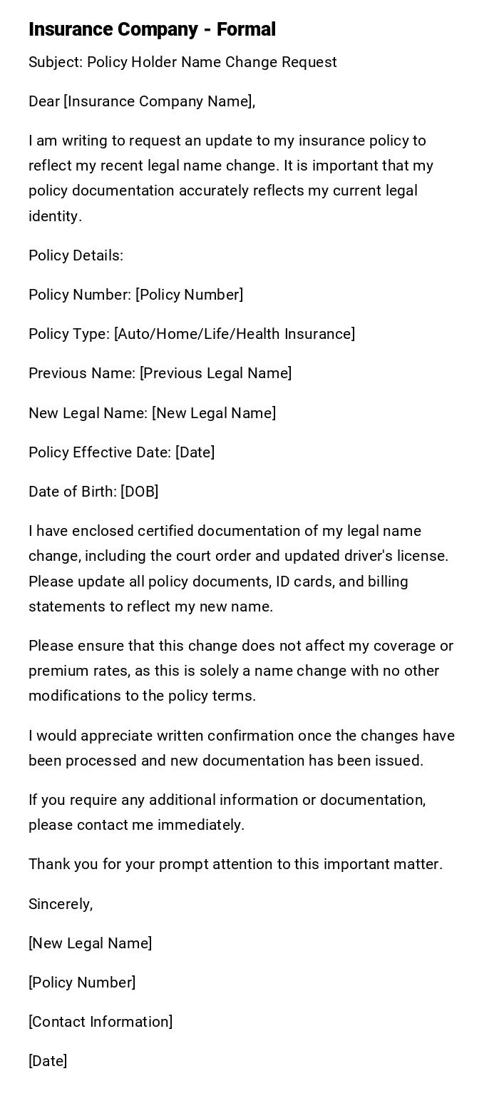 Insurance Company - Formal