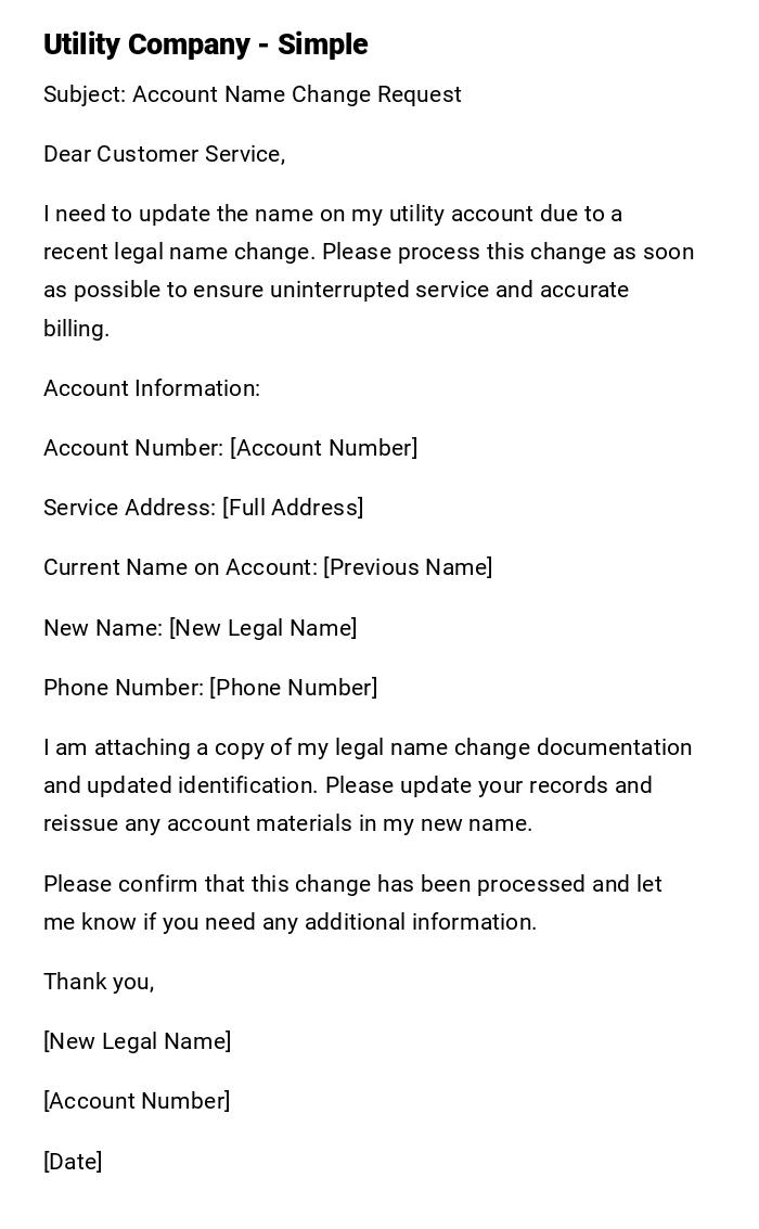 Utility Company - Simple