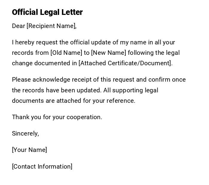 Official Legal Letter Official Legal Letter