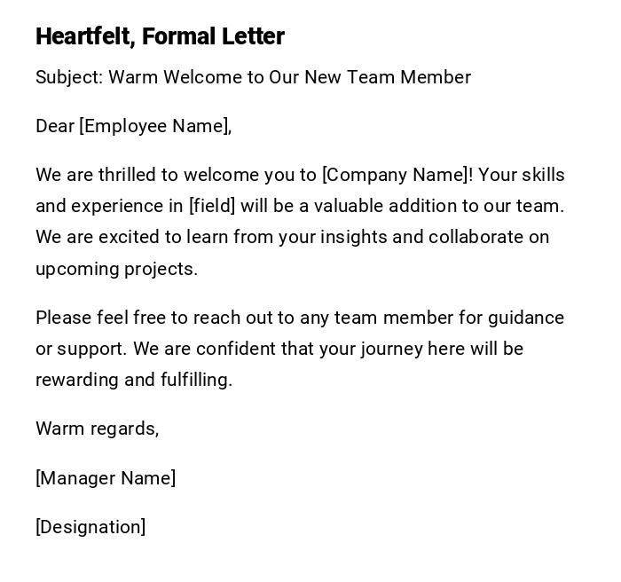 Heartfelt, Formal Letter Heartfelt, Formal Letter