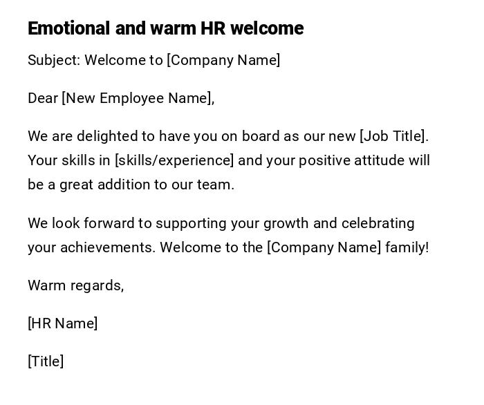Emotional and warm HR welcome Emotional and warm HR welcome