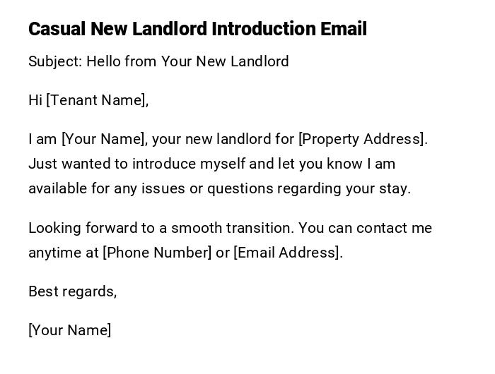 Casual New Landlord Introduction Email Casual New Landlord Introduction Email
