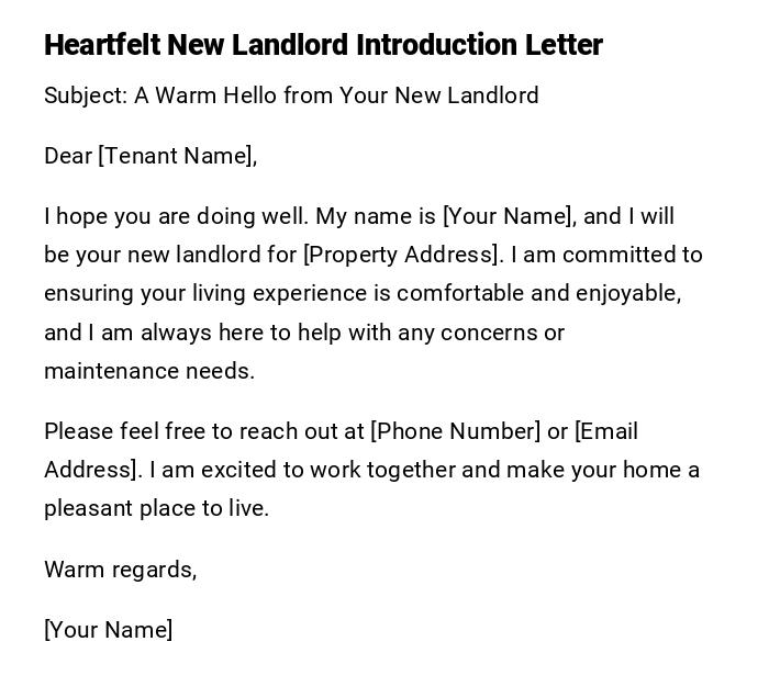 Heartfelt New Landlord Introduction Letter Heartfelt New Landlord Introduction Letter