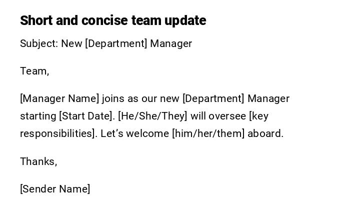 Short and concise team update Short and concise team update