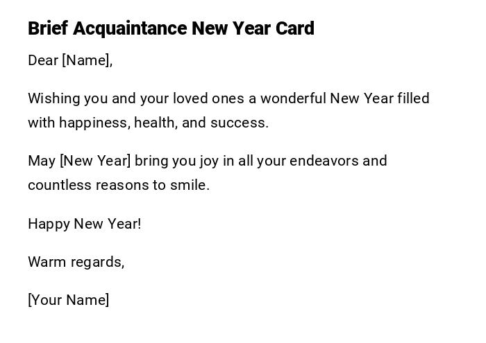 Brief Acquaintance New Year Card Brief Acquaintance New Year Card