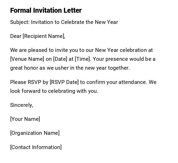Formal Invitation Letter Formal Invitation Letter