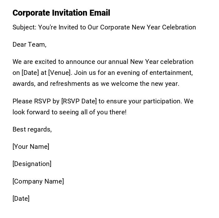 Corporate Invitation Email Corporate Invitation Email