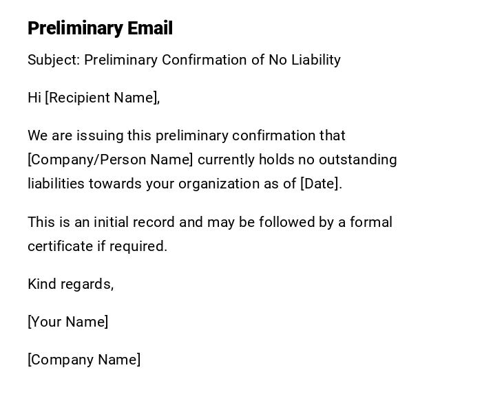 Preliminary Email Preliminary Email