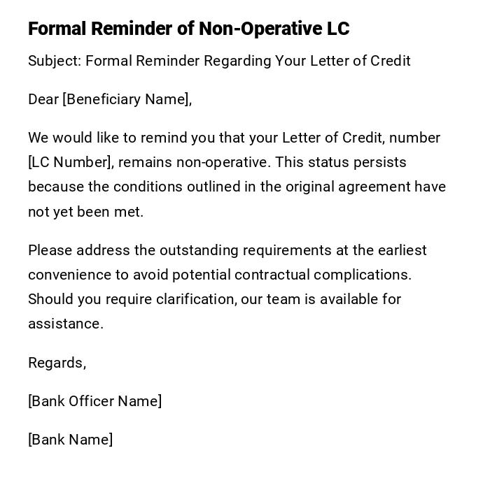 Formal Reminder of Non-Operative LC