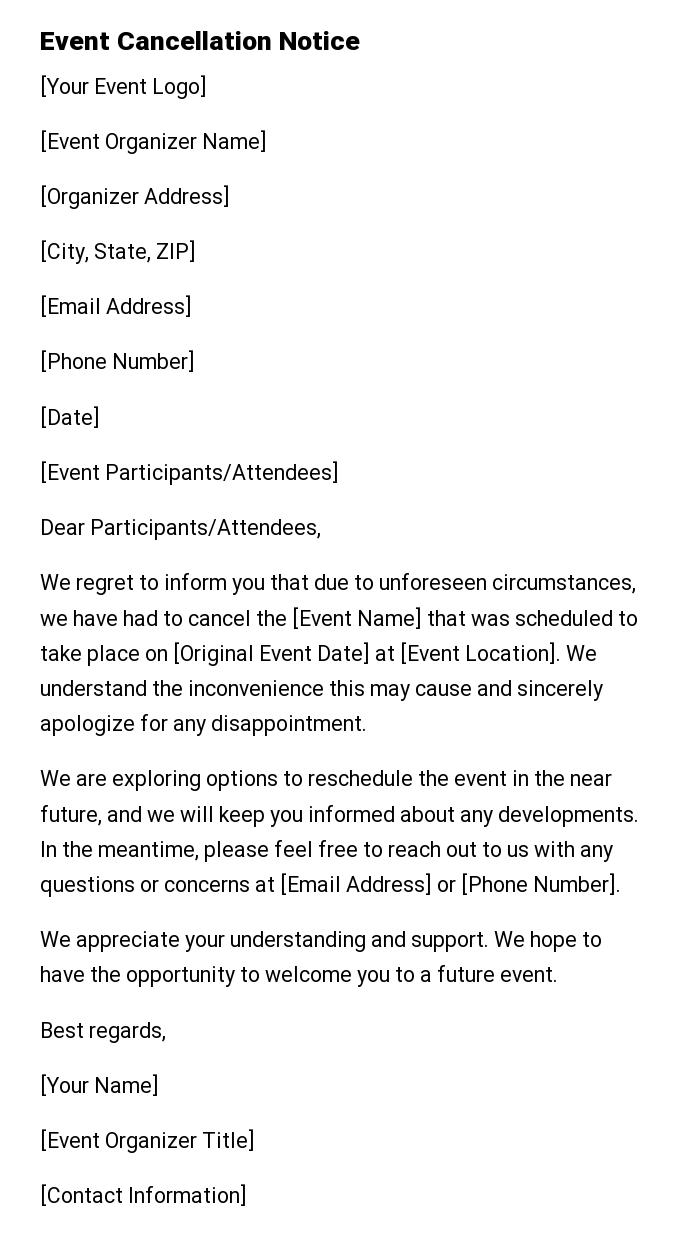 Event Cancellation Notice