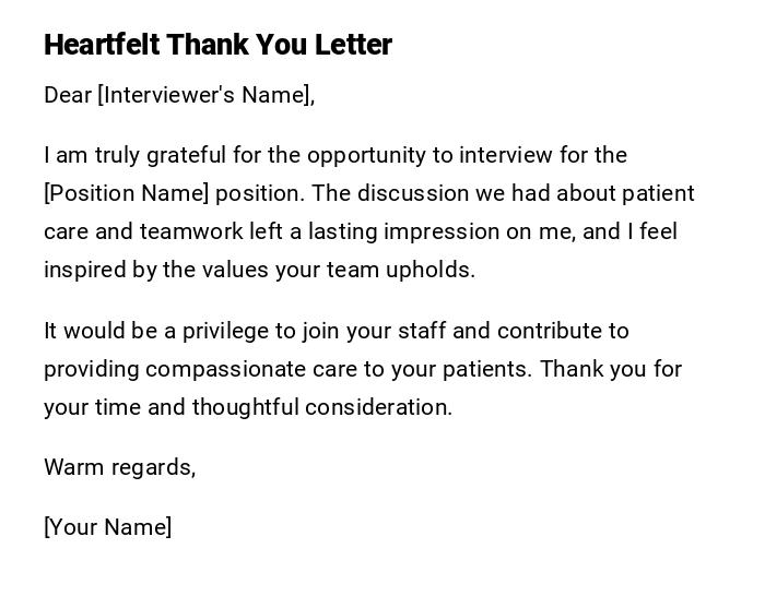 Heartfelt Thank You Letter Heartfelt Thank You Letter