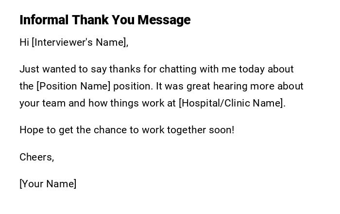 Informal Thank You Message Informal Thank You Message