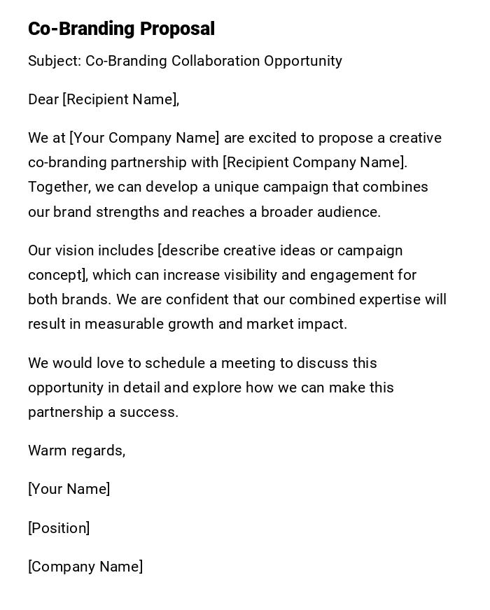 Co-Branding Proposal