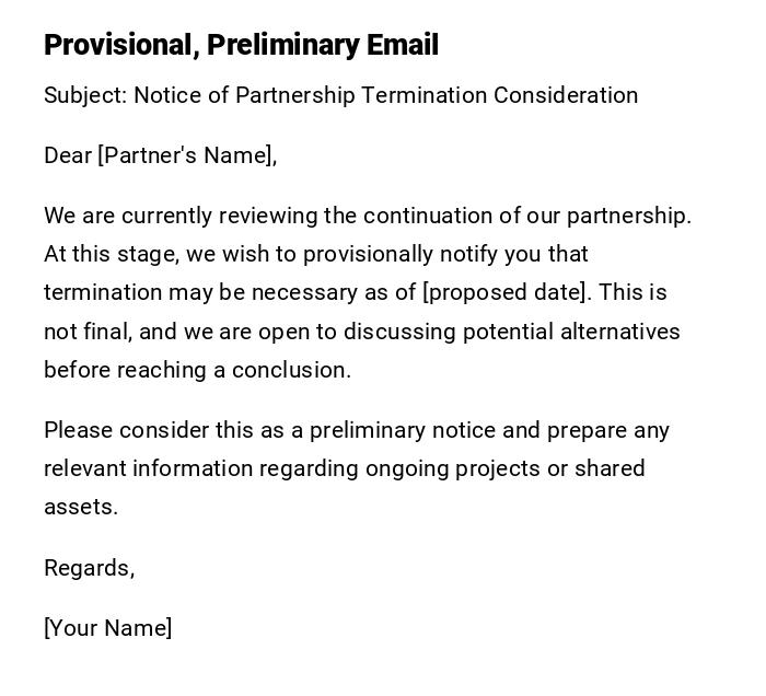 Provisional, Preliminary Email Provisional, Preliminary Email