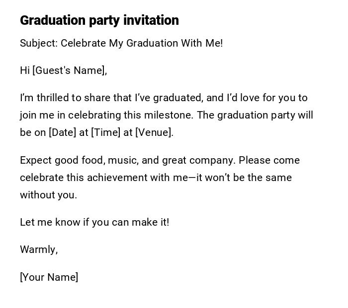 Graduation party invitation Graduation party invitation