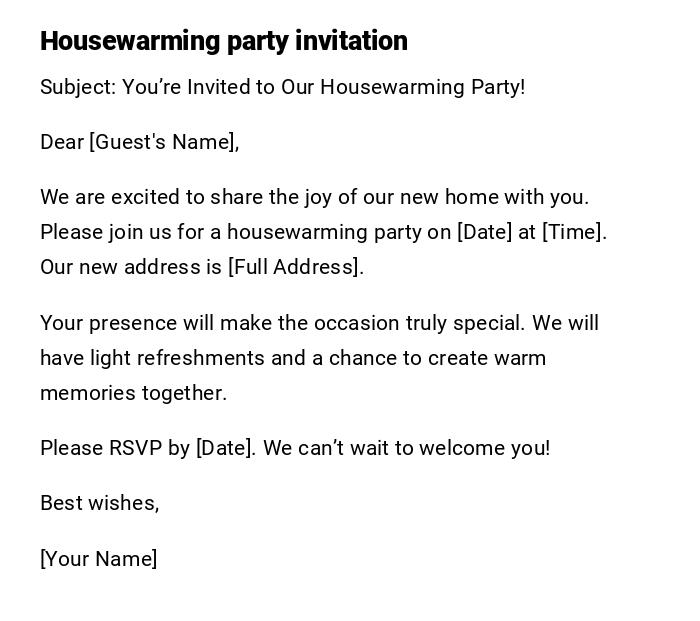 Housewarming party invitation Housewarming party invitation