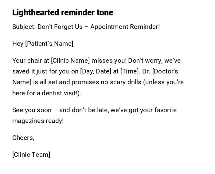 Lighthearted reminder tone Lighthearted reminder tone