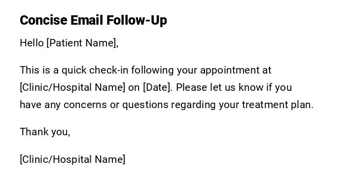 Concise Email Follow-Up Concise Email Follow-Up