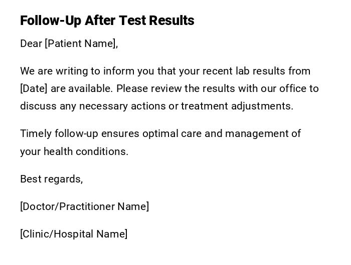 Follow-Up After Test Results Follow-Up After Test Results