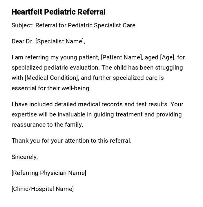 Heartfelt Pediatric Referral Heartfelt Pediatric Referral