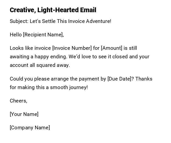 Creative, Light-Hearted Email Creative, Light-Hearted Email