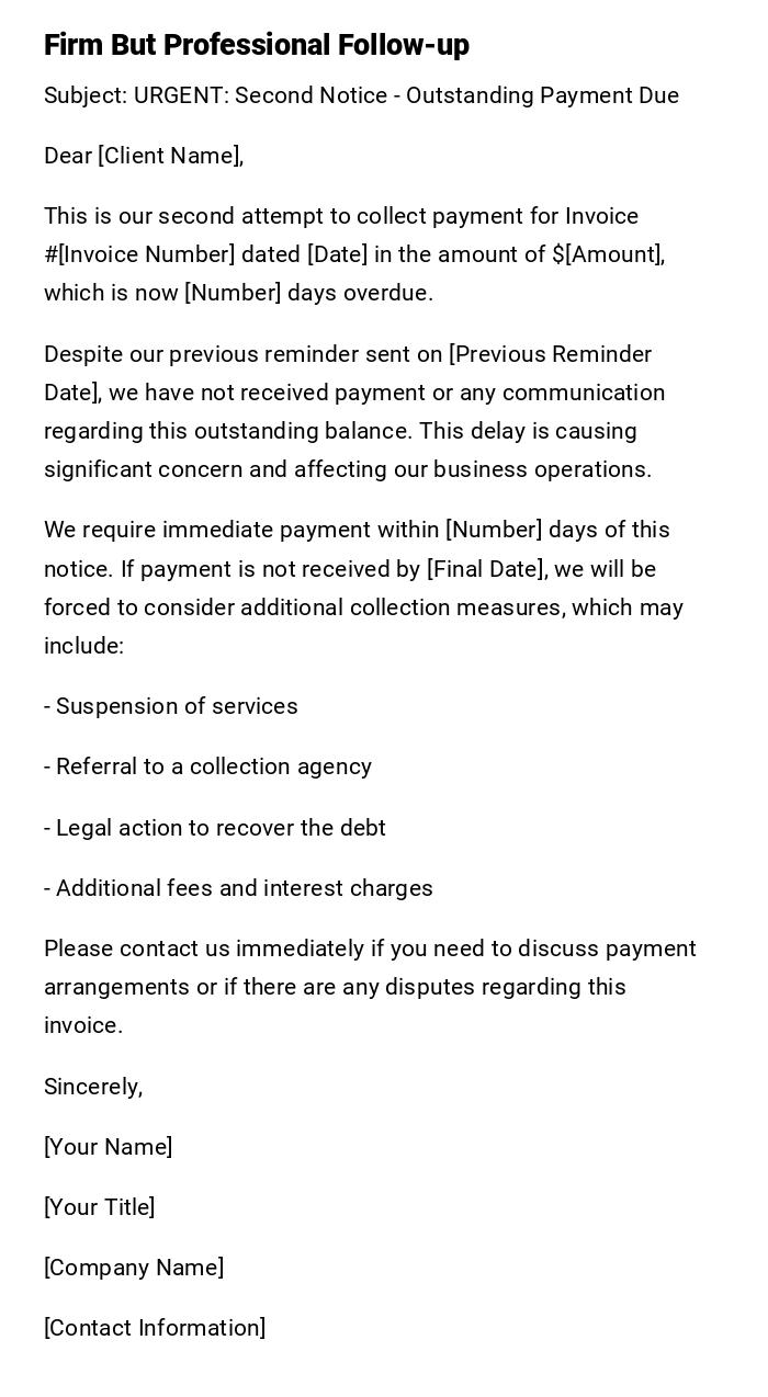 Firm But Professional Follow-up Firm But Professional Follow-up