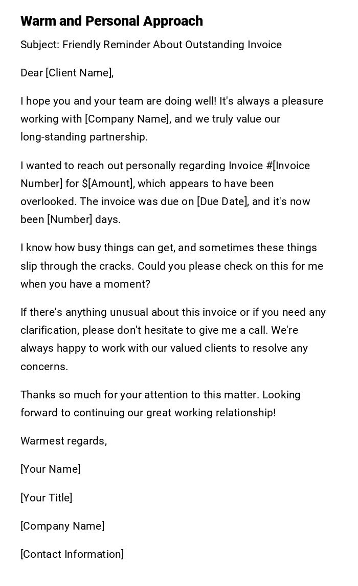 Warm and Personal Approach Warm and Personal Approach