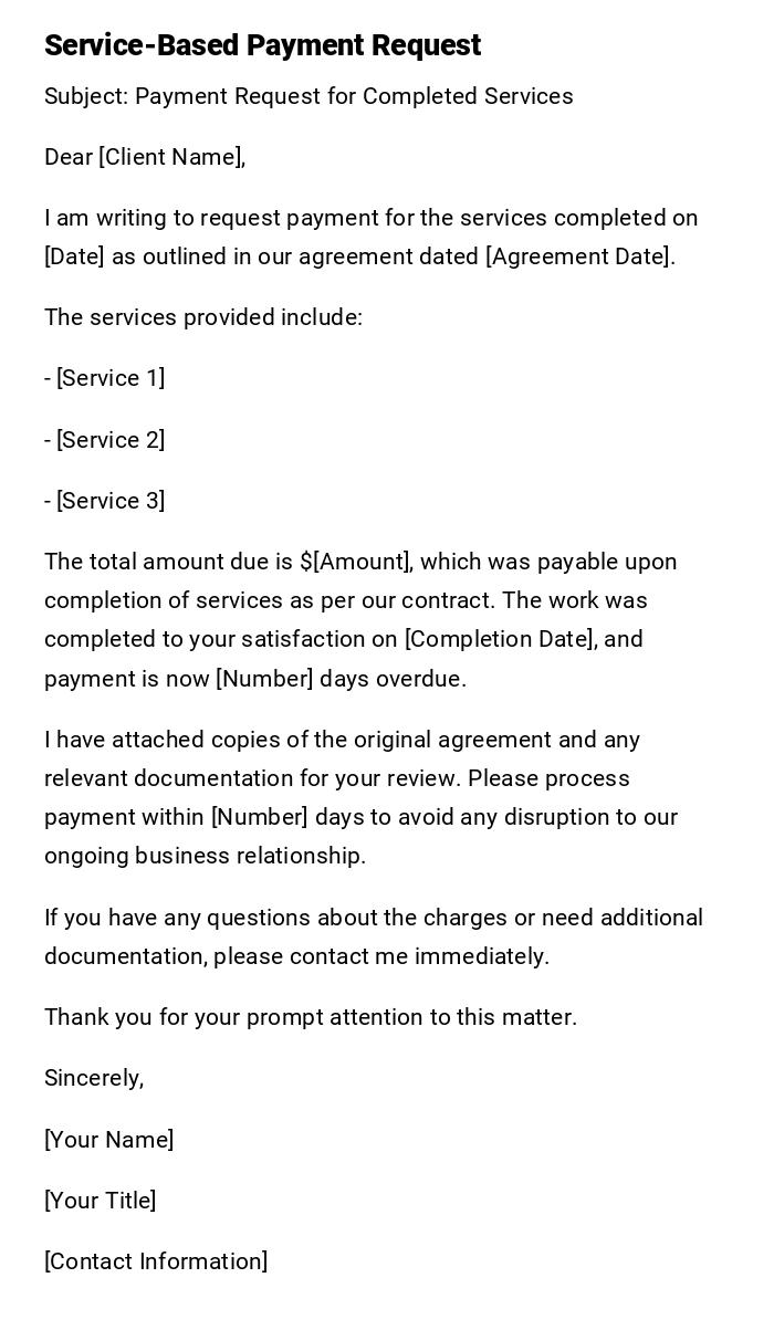 Service-Based Payment Request Service-Based Payment Request