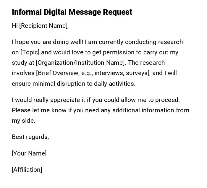 Informal Digital Message Request Informal Digital Message Request