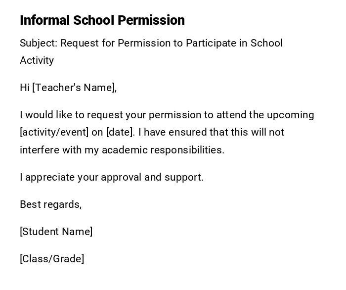 Informal School Permission