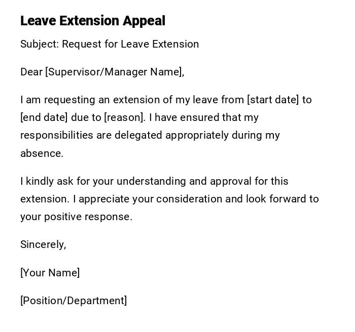 Leave Extension Appeal Leave Extension Appeal