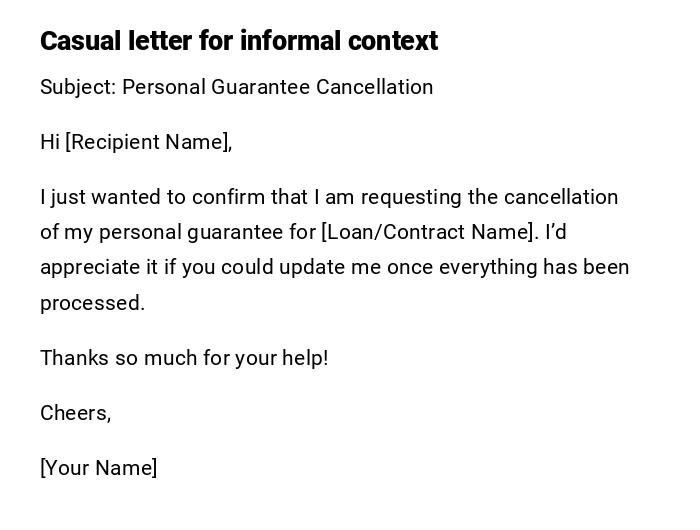 Casual letter for informal context Casual letter for informal context
