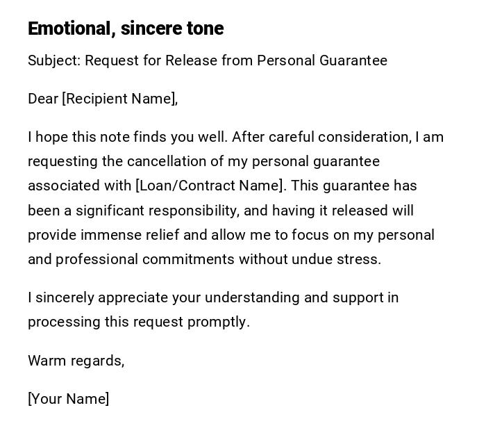 Emotional, sincere tone Emotional, sincere tone