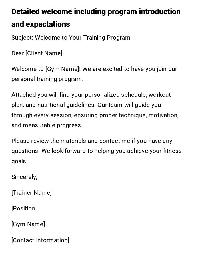 Detailed welcome including program introduction and expectations Detailed welcome including program introduction and expectations