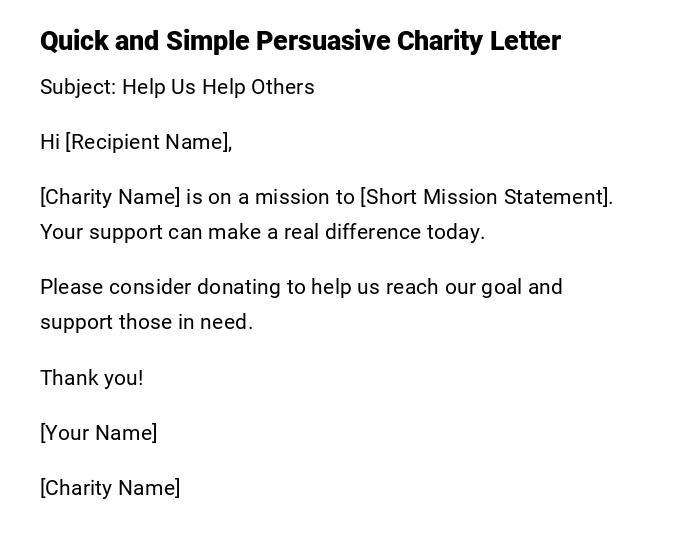Quick and Simple Persuasive Charity Letter Quick and Simple Persuasive Charity Letter
