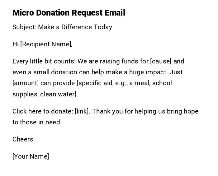 Micro Donation Request Email Micro Donation Request Email