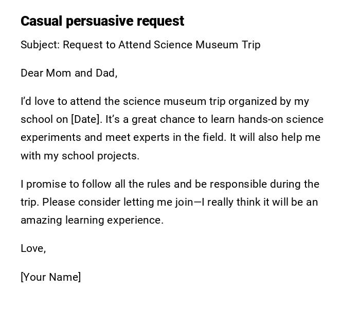 Casual persuasive request Casual persuasive request