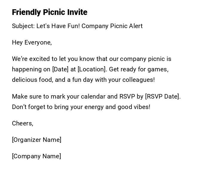 Friendly Picnic Invite