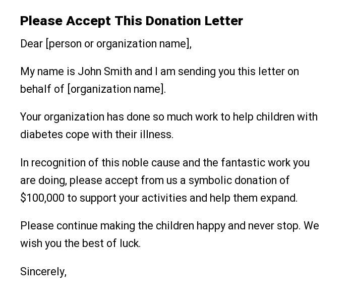Please Accept This Donation Letter