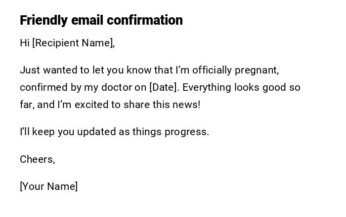 Friendly email confirmation