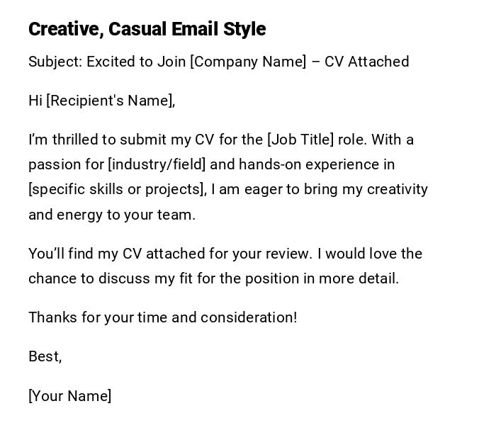 Creative, Casual Email Style Creative, Casual Email Style
