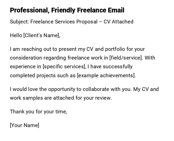 Professional, Friendly Freelance Email Professional, Friendly Freelance Email