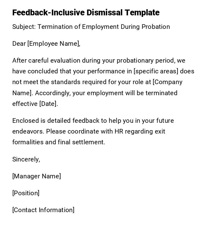 Feedback-Inclusive Dismissal Template Feedback-Inclusive Dismissal Template