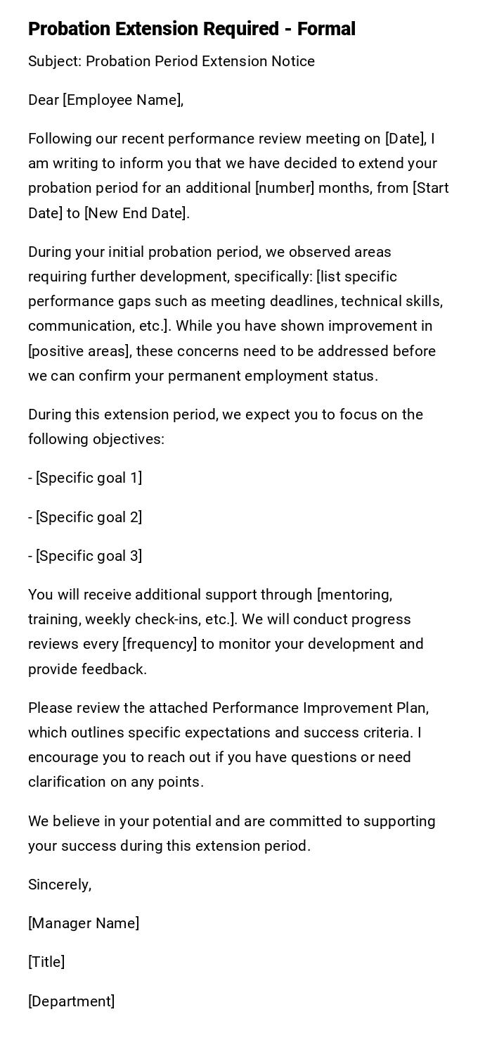Probation Extension Required - Formal Probation Extension Required - Formal