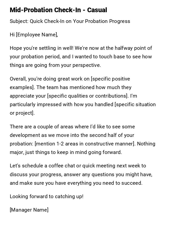 Mid-Probation Check-In - Casual Mid-Probation Check-In - Casual