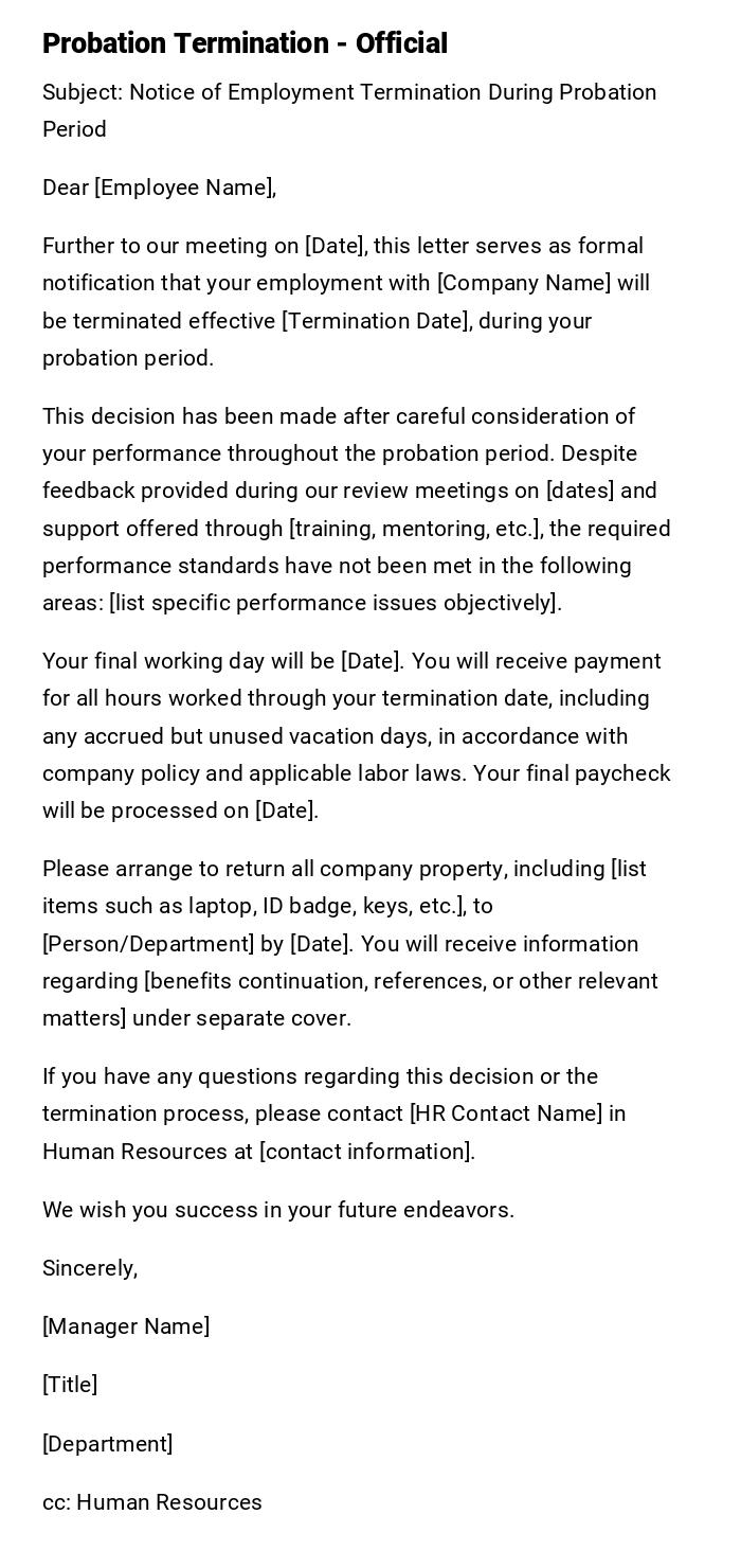 Probation Termination - Official Probation Termination - Official