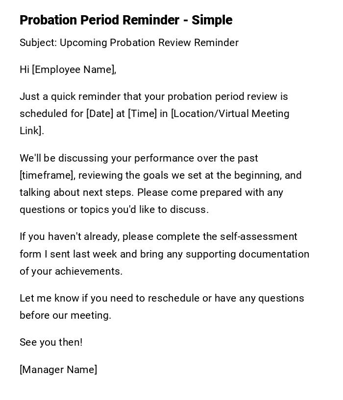 Probation Period Reminder - Simple Probation Period Reminder - Simple