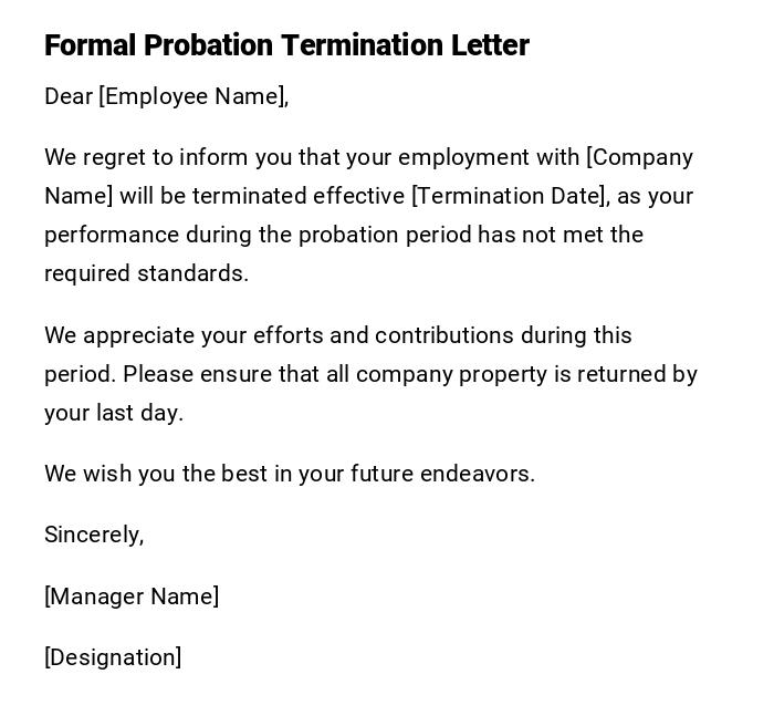 Formal Probation Termination Letter Formal Probation Termination Letter